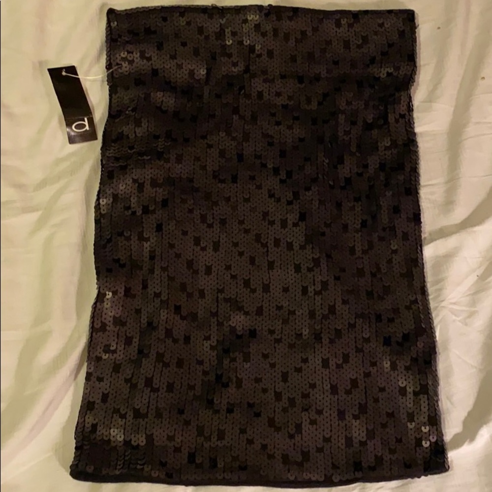 Matte Sequin Tube Skirt